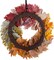 24" Fall Wreath for Front Door, Colorful Faux Maple Leaves Wreath with Burlap Bow